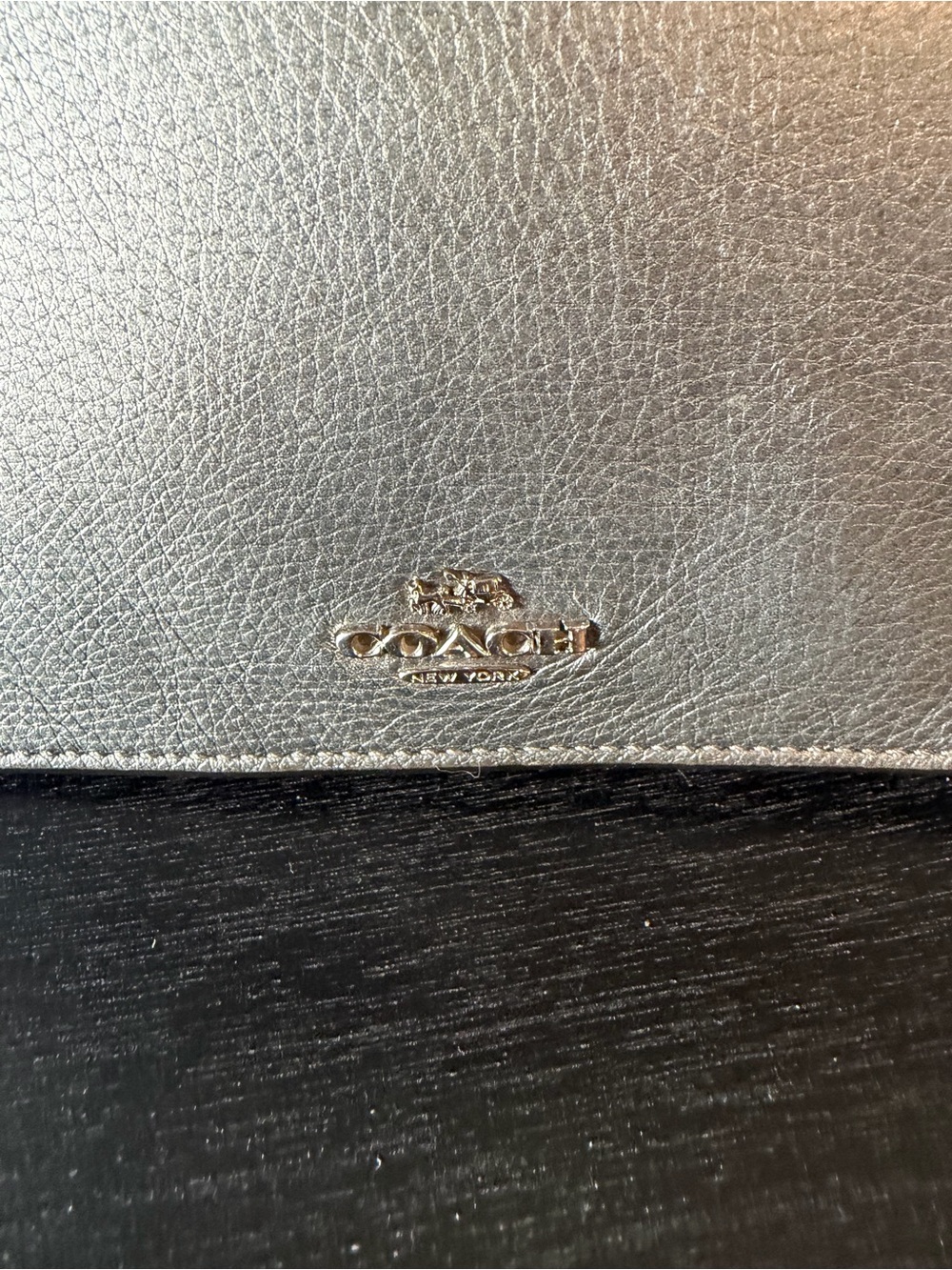 Coach Metallic Silver Shoulder Bag with Slim Strap - Picture 3 of 10